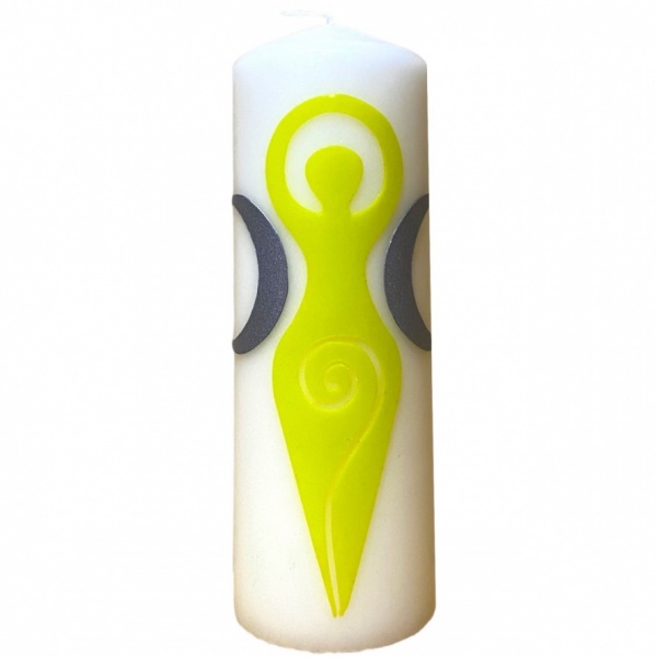 Neon Yellow Goddess - Large Pillar Candle